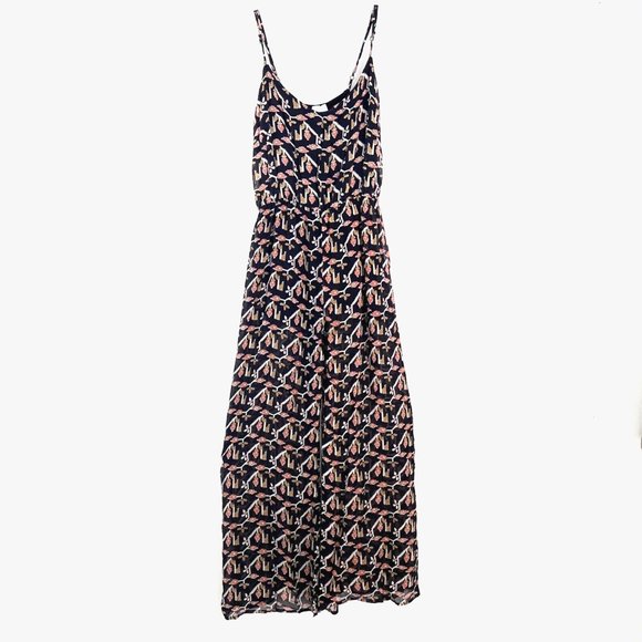 Anthropologie Dolan Sz L 100% Silk Black Rolakan Tapestry Print Romper Jumpsuit - Picture 3 of 9